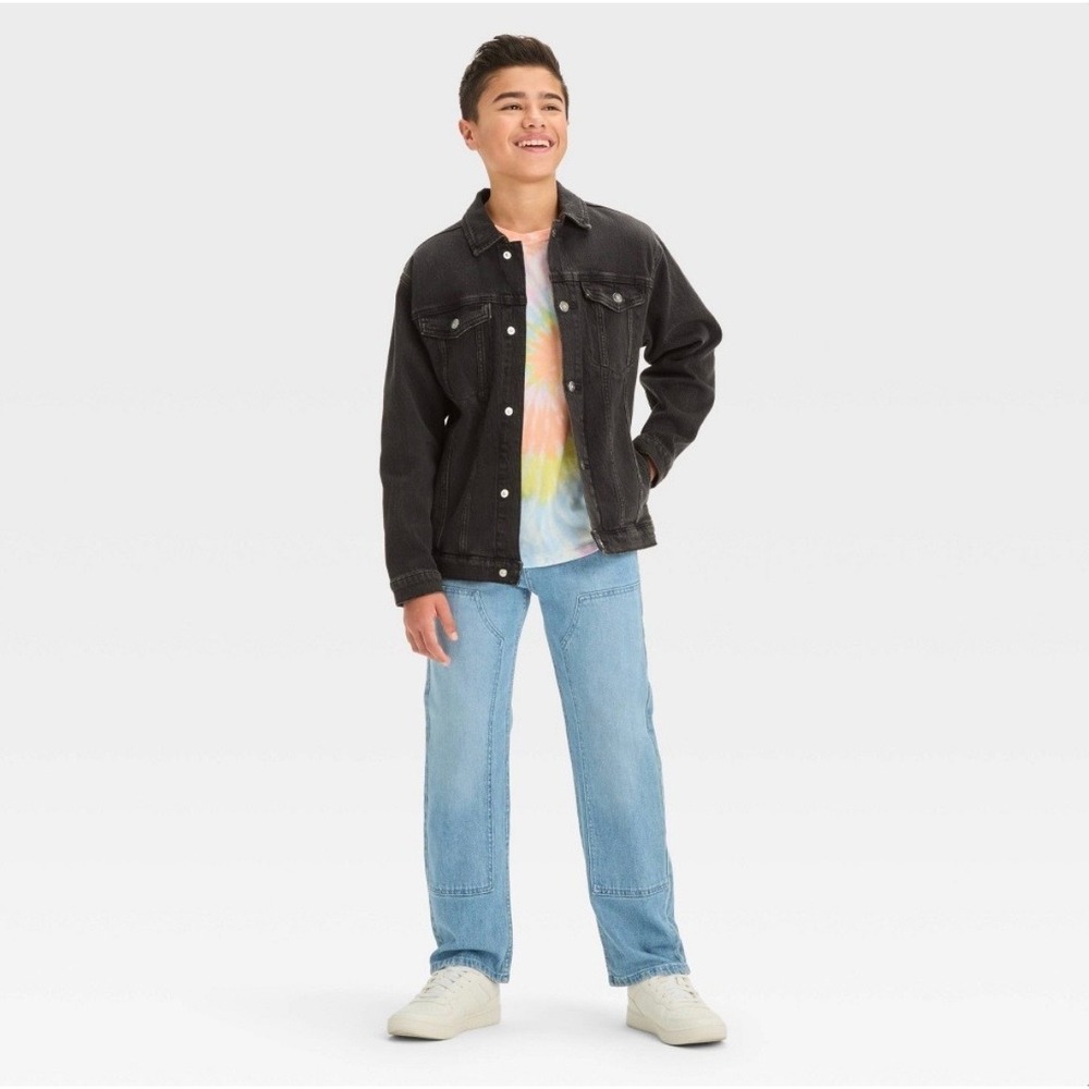 Art Class Kids XL(14) Black Denim Trucker Jacket NWT